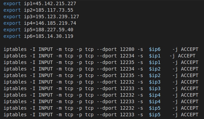 iptables rules